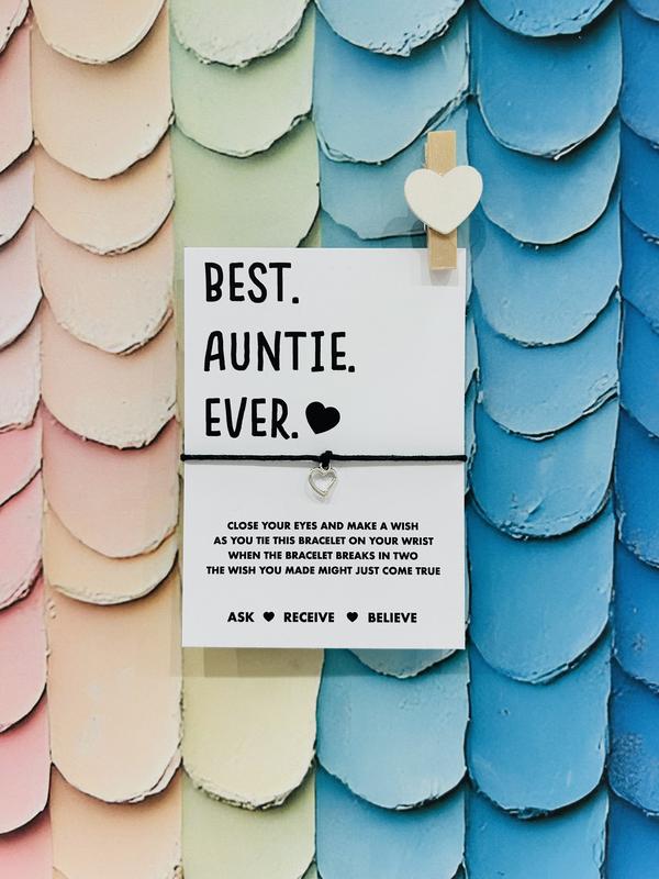 Auntie Wish Bracelet Gift for Auntie Auntie gift Auntie present Auntie card Auntie bracelet Present for Auntie Best Auntie Ever gift Heart bracelet Mother's Day gift for Auntie Birthday gift for Auntie Birthday present for Auntie 4