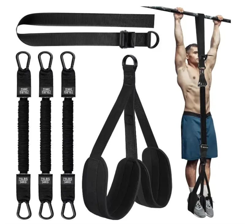 2025 Patented Pull-Up Assist Band | Heavy Duty Resistance Bands with Knee Pad | Adjustable Strength Training System 0