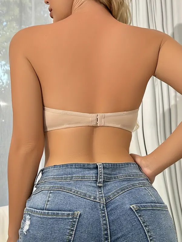 Women's Underwire Push-Up Bra with Adhesive Strips - Invisible Seamless Lift, Steel Boning Support, Non-Removable Padded Cups, Elegant Solid Color for Everyday & Formal Wear, Comfortable Undergarment | Sturdy Underwire Support Womenswear Sexy 4