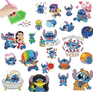 Cartoon Stitch Diamond Art Painting Sticker, 1 Set DIY Diamond Arts Painting Sticker, DIY Decorative Art Picture for Home Bedroom, Christmas Gift