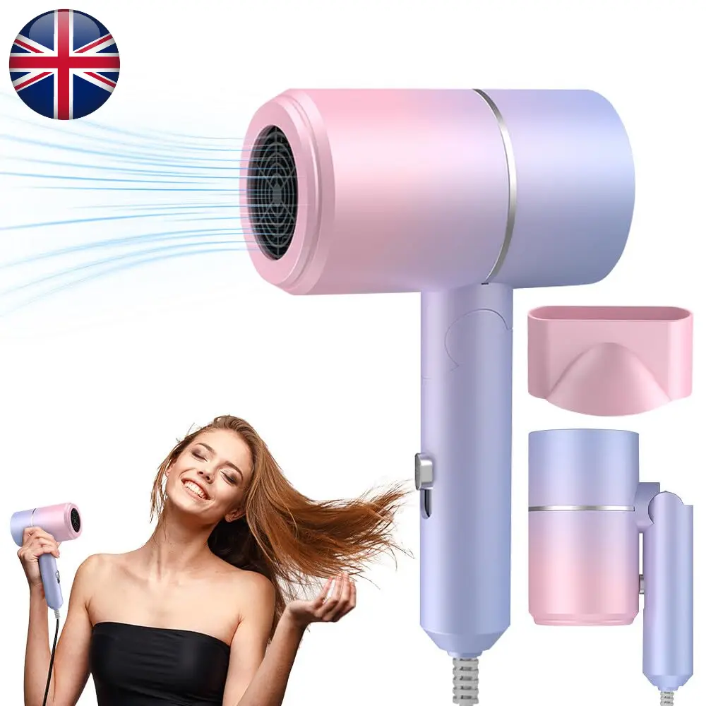 Hair Dryer,Foldable Fast Drying Ionic Hairdryers for Women Hairdryer Low Noise (UK ONLY)