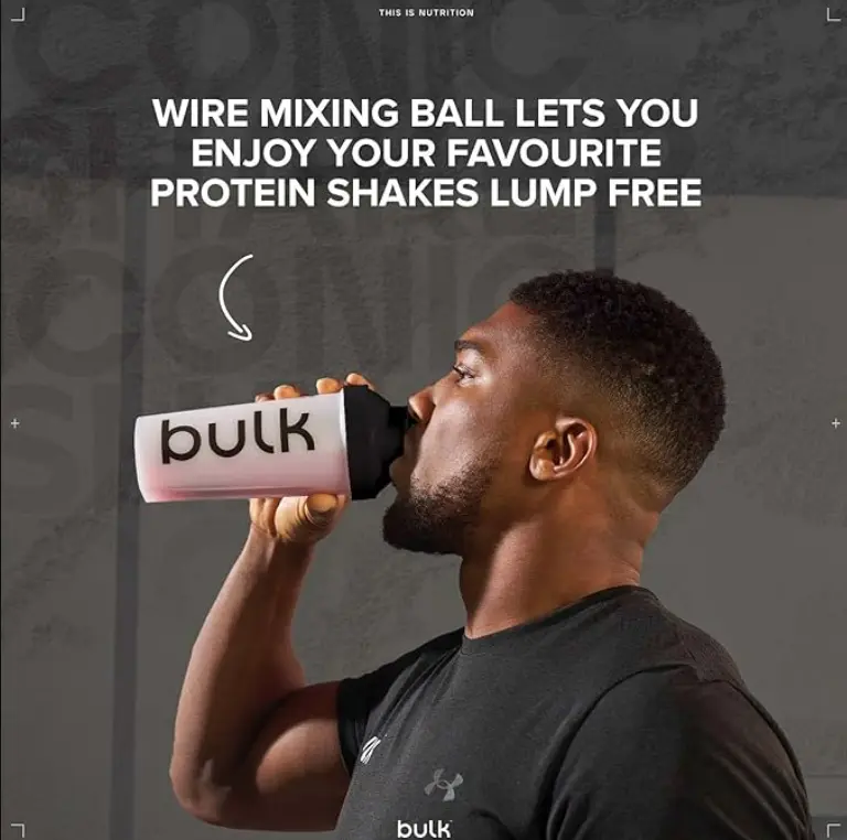 Bulk Iconic Shaker Bottle, 750ml, Clear, Leak-Proof, BPA-Free, Wire Mixing Ball for Lump-Free Shakes, Convenient Carry Handle, Transparent Fill Level, Dishwasher Safe 3