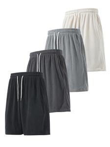 Men's Solid Corduroy Shorts, Casual Loose Elastic Waist Shorts for Summer, Men's Bottoms for Daily Wear