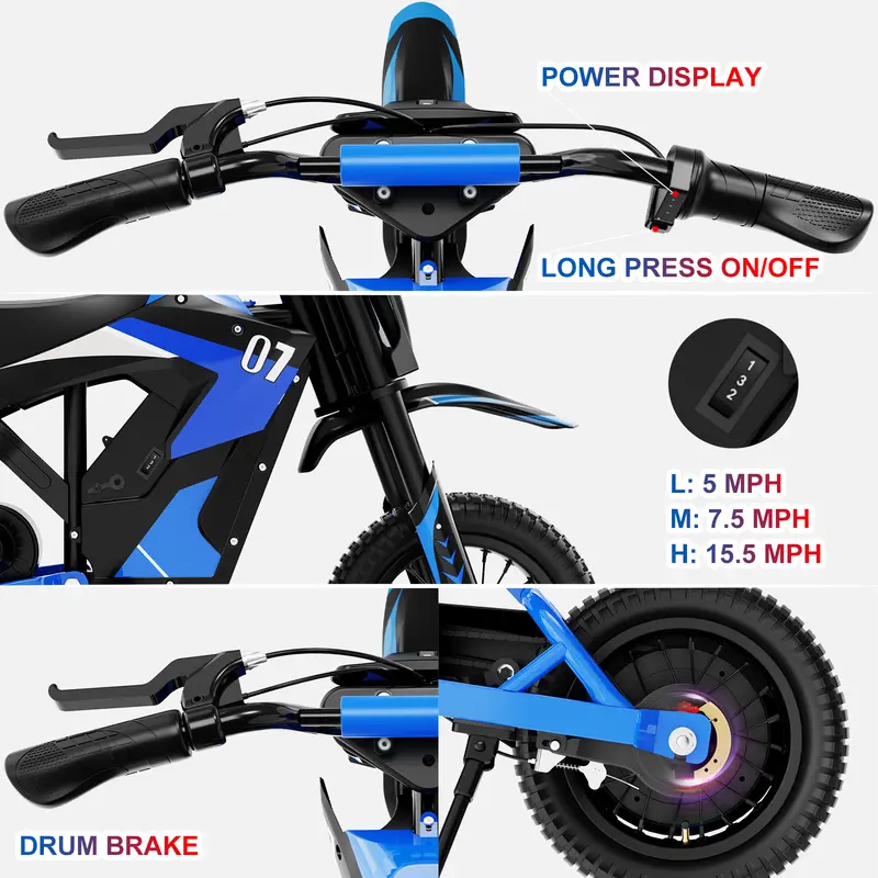 Evercross EV12M 12" Tire Electric Motorcycle 250W 36V 4AH Kids E-Dirt Bike 15km 4