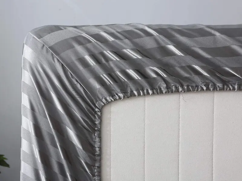 Luxury Soft Stripe Fitted Sheet Extra Deep 40cm 600 Thread Count 100% Egyptian Cotton Cozy Elasticated Bed Cover Double Super King Bedding Size 7
