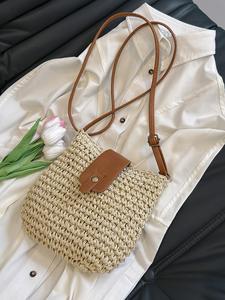 Women's Fashionable Straw Bag, Casual Versatile Shoulder Bag for Daily Used, Trendy All-match Bag for Commute, Work, Travel