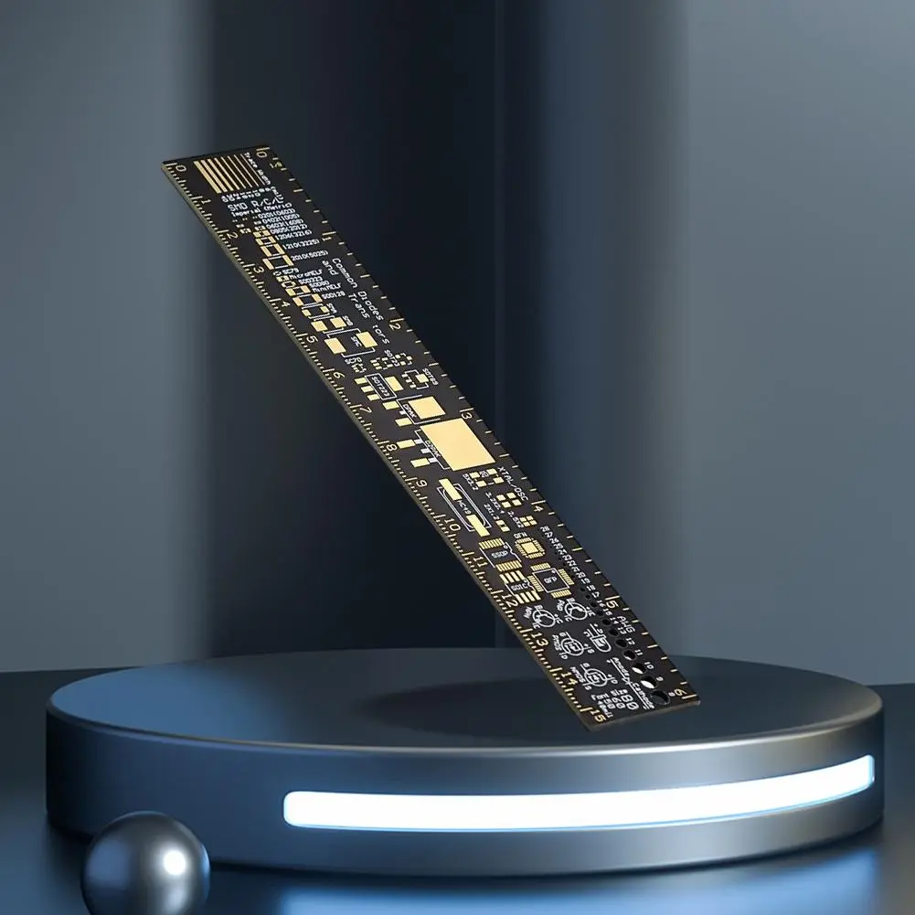 Printed Circuit Board Ruler with 180-Degree Measurements for Resistor, Capacitor, IC, SMD & More | 15cm, 20cm, 25cm