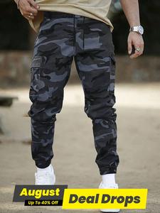 Men's Camo Print Cargo Pants, Regular Fit Casual Comfy Multi-pocket Trousers for Daily Wear, Fashion Men's Bottoms for All Seasons, Streetwear Joggers, Casual Athletic Jogging Pants
