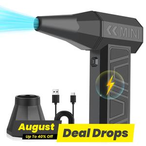 Strong Turbo Jet Fan, Household Cleaning Electric Brush, Air Duster Blower Car Snow Blowing Cordless Air Pump Inflator, Handheld Portable Blower, Multifunctional Jet Blower, Portable Handheld Blowers