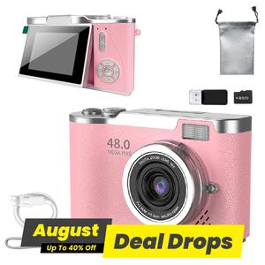 Foldable Screen Student Camera, 1 Count Retro CCD Card Machine, Entry-level Digital Camera, 1080P High Built-in Games & Filter Functions Camera, Portable High Definition Camera, Pocket Camera, Vlogging Camera, Rechargeable Camera