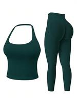 Women's Seamless Crop Top & High Waist Leggings Set