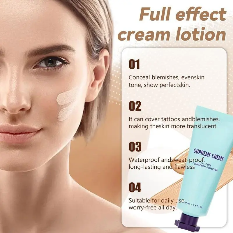 All-Over Complexion Perfector – Long-Lasting CC Cream Foundation - Waterproof & Transfer-Resistant Skin Tint (Free Concealer Brush with Storage Case) 4