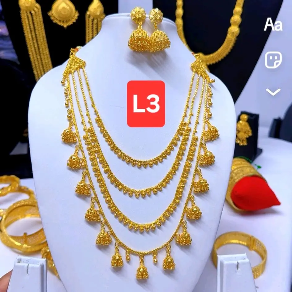 gold plated Jumka chin with Earrings, very stylish wedding jewellery for women