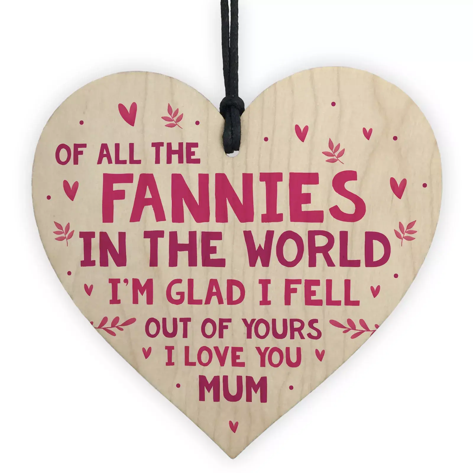 Wooden Heart Daughter Son Keepsake - Funny Mothers Day Birthday Gift For Mum