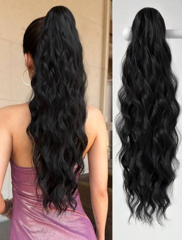 22inch long synthetic wavy Curly Ponytail hair Claw Ponytail For Women Party Daily 1