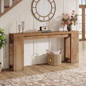 Tribesigns 160CM Extra Long Console Table, Farmhouse Wood Sofa Table Behind Couch, Narrow Entryway Accent Table for Living Room, Hallway, Entrance, Foyer, Light Oak Brown