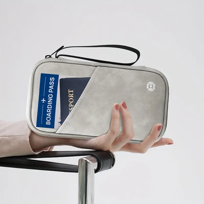 Passport Holder Case, RFID-blocking Passport Holder, Waterproof Passport Storage Bag, Travel Document Organizer, Credit Cards Case, Travel Wallet. Stain-Resistant Travel Organizer with Multiple Compartments, Sleek and Durable Daily Use 2025 Trendy Bag. 5