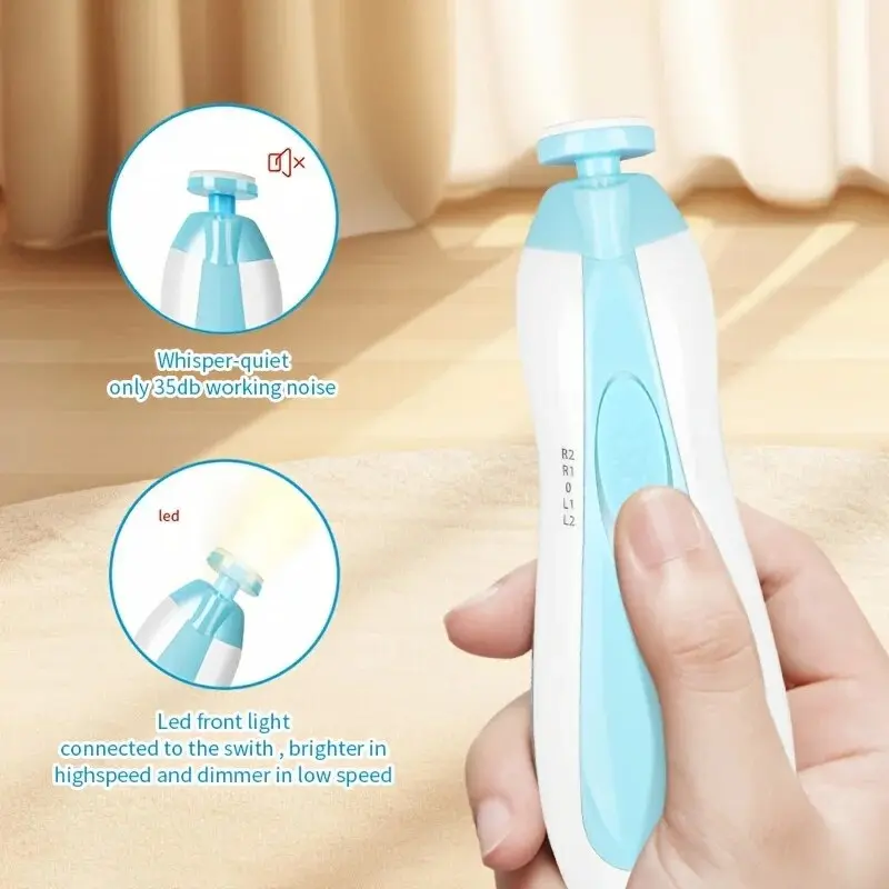 Baby Nail Grinder Electric Six-in-one Multi-head Anti-scratch Children Anti-meat Nail Clipping Manicure Suit Portable 5