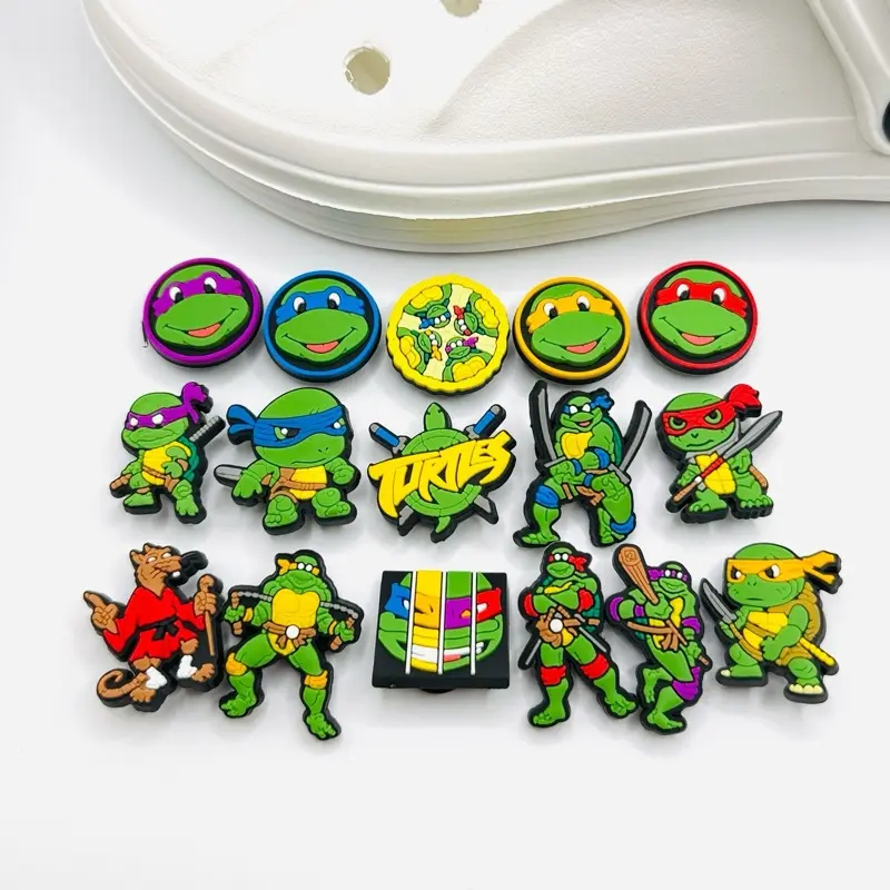16x Ninja Turtles Charms for Croc Shoe Style | SET OF 16 | Super Cute Gifts- Bargain- Shoe Accessories- Shoe Decoration Charms Footwear Comfort Bridal Parent 0