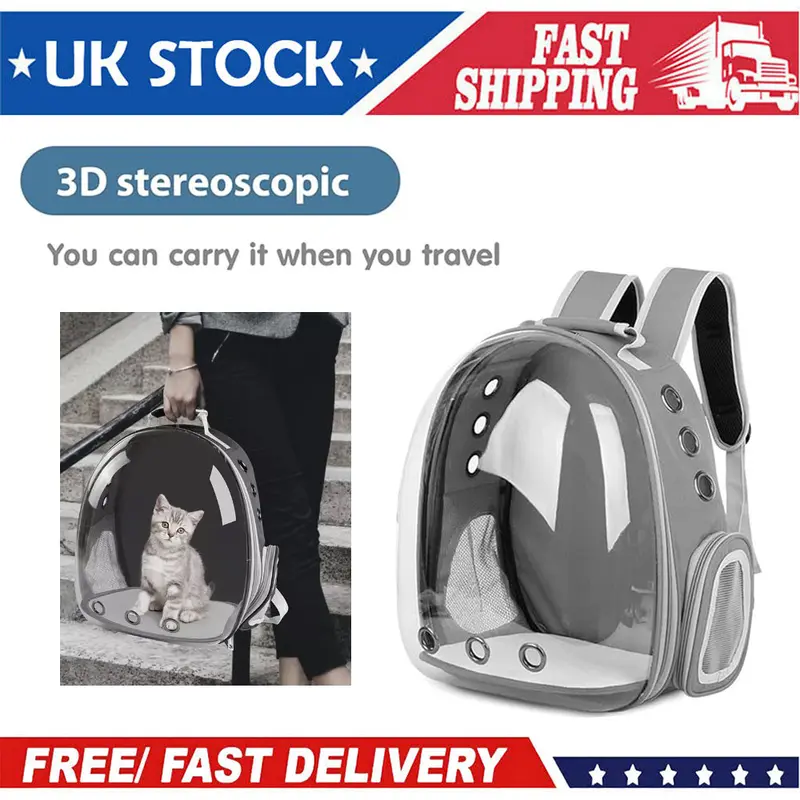Astronaut Window Pet Backpack - Transparent Cat & Dog Carrier, Breathable Travel Bag for Small Pets - Space-Themed Design 1