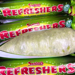 Refreshers Sour Apple Chew Bar - Freeze Dried Sweets - Vegan, Vegetarian & Halal