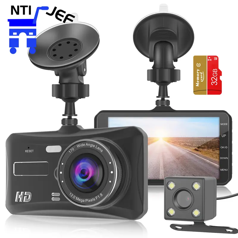 [Driving Recorder] Dash Cam Front and Rear, 1080P Full HD Dual Dashcam In Car Dual Dashboard Camera 170°Wide Angle HDR with 4.0" Touch LCD Display Night Vision, Motion Detection, Parking Monitor, G-sensor 0