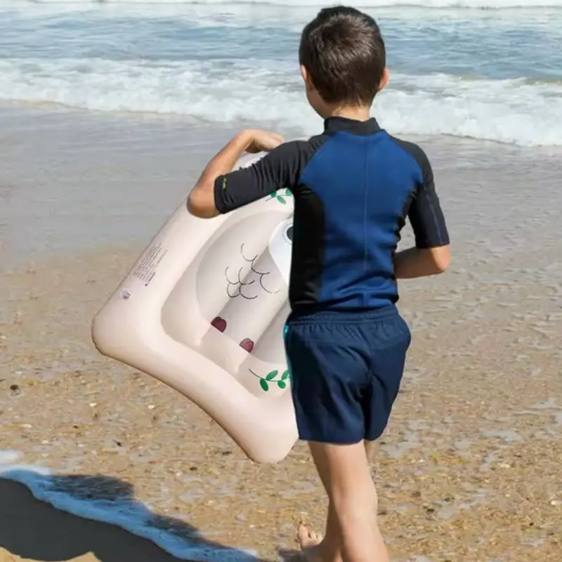 Inflatable Surfboard with Handles and Owl Pattern Design for Kids Summer Water Fun Play - PVC Folding Beach Surfboard 2