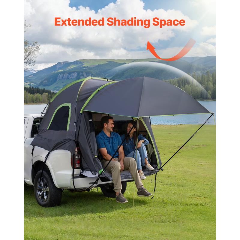 VEVOR Pickup Truck Tent, Fits 5.5-6.0 ft Truck Tents for Camping, Waterproof PU2000 mm 2-3 Person Sleeping Truck Bed Tent, Sturdy Truck Bed Camper Shell with Expandable Awning, Rainfly, Storage Bag 1