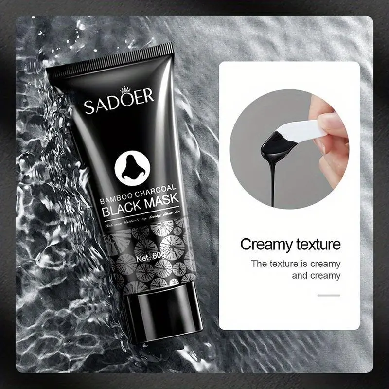 Bamboo Charcoal Black Cleansing Mud Mask Cleanses Pores, Peel-Off Mask Hydrates The Face, Deeply Cleanses The Skin, Refines Pores, And Is Perfect for Oily Skin, Suitable for Both Men And Women. 5