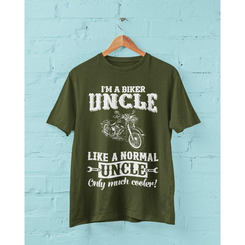 Funny I'M A BIKER UNCLE LIKE A NORMAL UNCLE ONLY MUCH COOLER T Shirt Motorcycle 7
