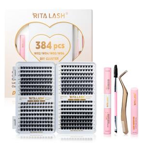 Individual False Eyelashes Kit, 1 Box Natural Look DIY Eyelash Extensions, Self Grafting Curl Cluster Lashes, Eye Makeup Enhancement False Eyelashes for Women & Girls, Cosmetic