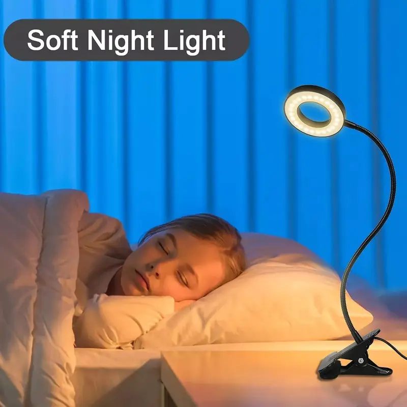 48 LED USB Clamp Clip On Desk Light - Flexible Bed Reading Table Study Night Lamp (3 Colors) 3