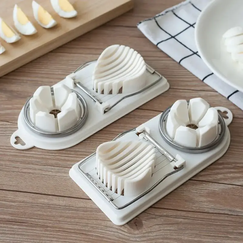 Multifunctional Egg Slicers Stainless Steel Slicer Fancy Splitter Egg Cutting Tool Home Two In One Egg Cutter Kitchen Gadgets 2