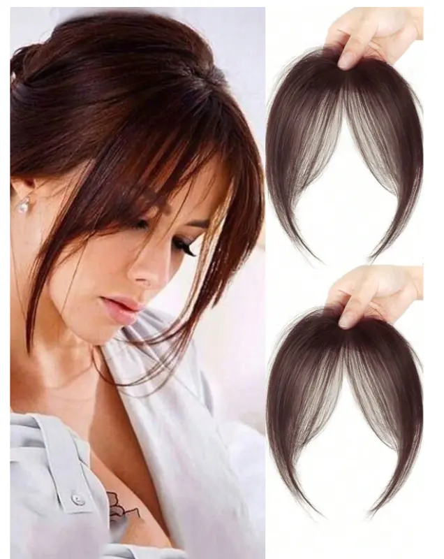 Synthetic Bangs, Natural Looking Thin, Invisible Clip-in Wigs, Short for Women 0