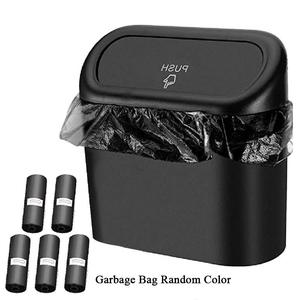 Black Car Trash Can with Lid, 1 Set Multifunctional Storage Bin with Sturdy Trash Bags, Durable Trash Bag, Car Seat Back Storage Box for Home Car Office, Household Items, Organizer, Home Supplies