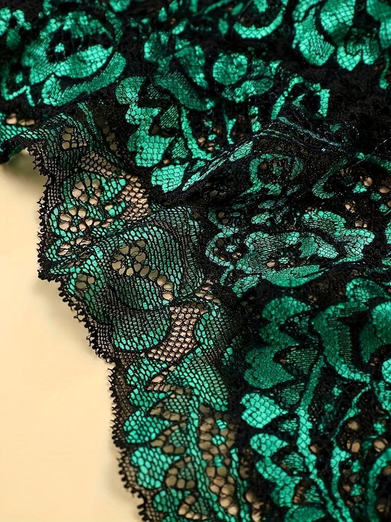 Product Introduction of Floral Lace Trim Lingerie Set, Seductive Push Up Bra + Semi-Sheer Lace Panties, Women's Sexy Lingerie & Underwear 11