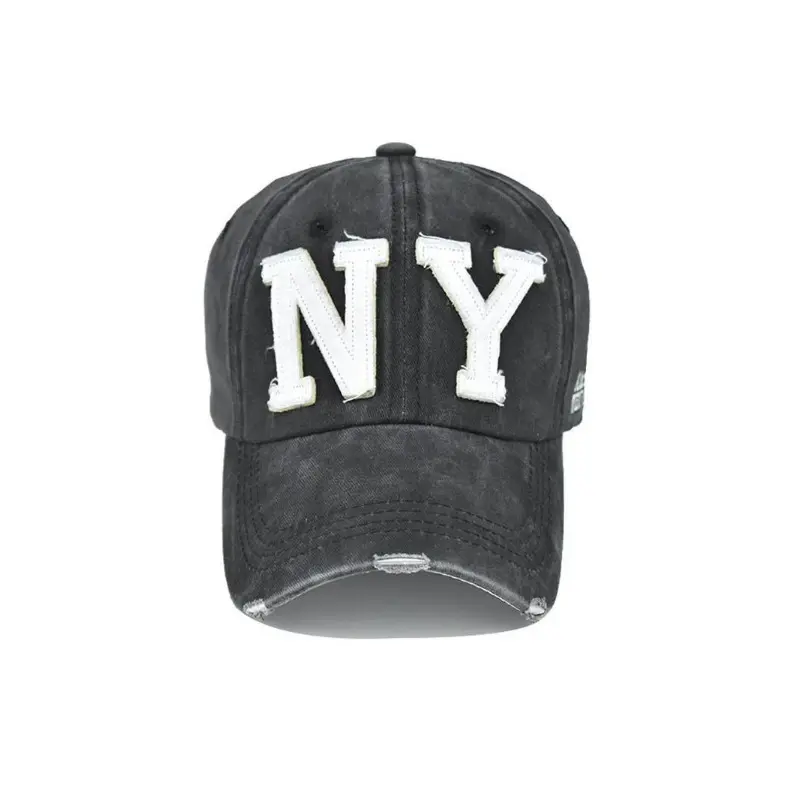 Unisex Retro Distressed Embroidered Baseball Cap, Fashionable 3D Lettering Casual Style Duckbill Hat, for Hiking and Cycling, for Men and Women 7