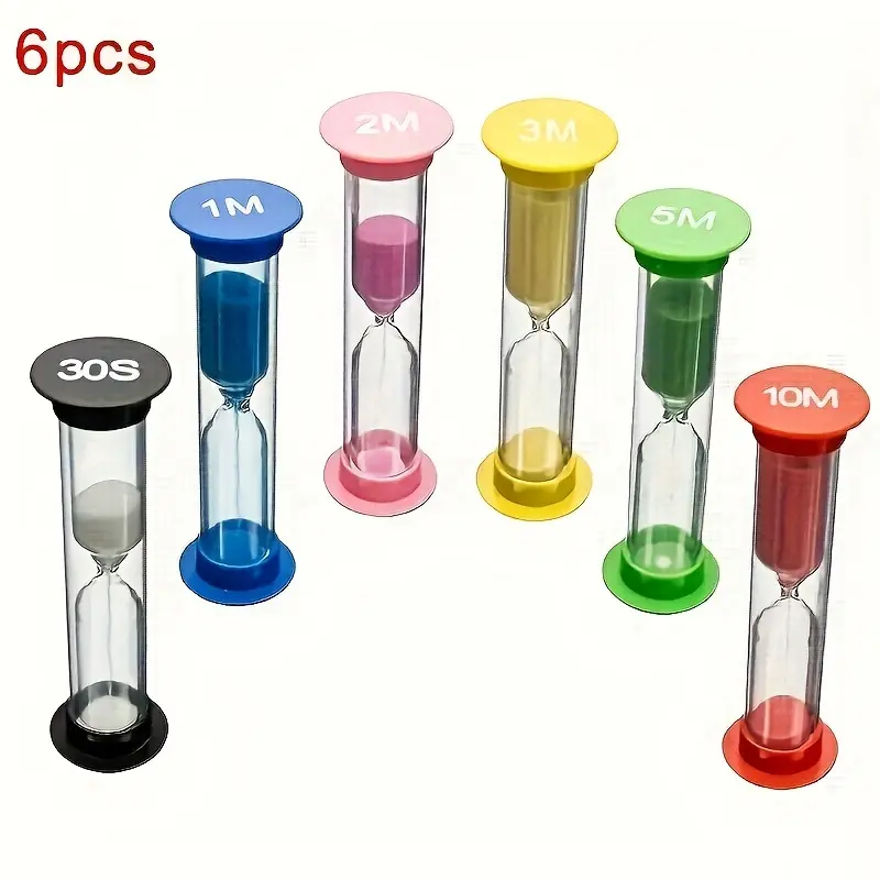 Timers for Games, Time Management, And Learning - Colorful 1-10 Minutes Sand Timers - Perfect for Home, Classroom, And Office
