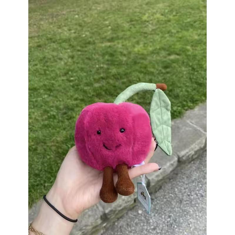 Peach Pear Cherry Plush Doll Smiling Face Fruit Series Home Bedroom Decoration Pet Interactive Toy Birthday Gift 8