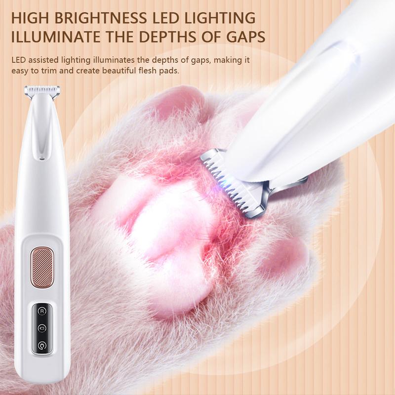 Dog Paw Trimmer with LED Light Fully Waterproof Portable Pet Hair Trimmer with Display Dog Clippers Grooming 18mm Widen Blade 3