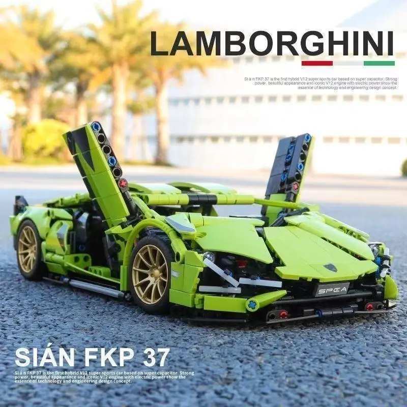 2025 New Lamborghini Cyberpunk compatible building Block Sports car children's gift Puzzle assembled model toy racing car 6