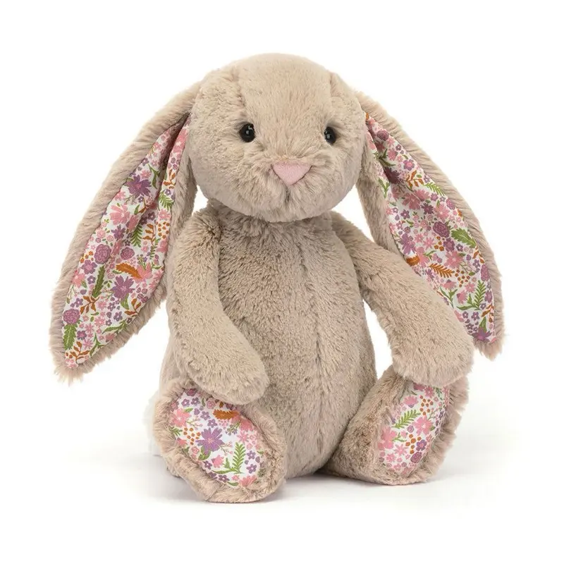 Blossom Silver Bunny 'Bloom' – Soft Grey Plush Bunny with Floral Ears, Perfect Cuddly Gift for Babies, Kids & Collectors, key chains 1