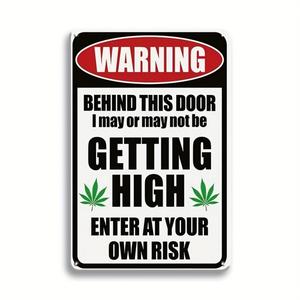 Metal Sign, Creative Warning Tin Sign, Retro Vintage Wall Decor for Home Front Door Kitchen, Room Decor, Home Decor