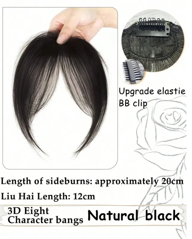 Synthetic Bangs, Natural Looking Thin, Invisible Clip-in Wigs, Short for Women 1