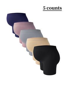 Maternity Solid Color Seamless Boyshorts, Soft Comfy Breathable Panty for Pregnancy & Postpartum, Maternity Underwear for All Seasons
