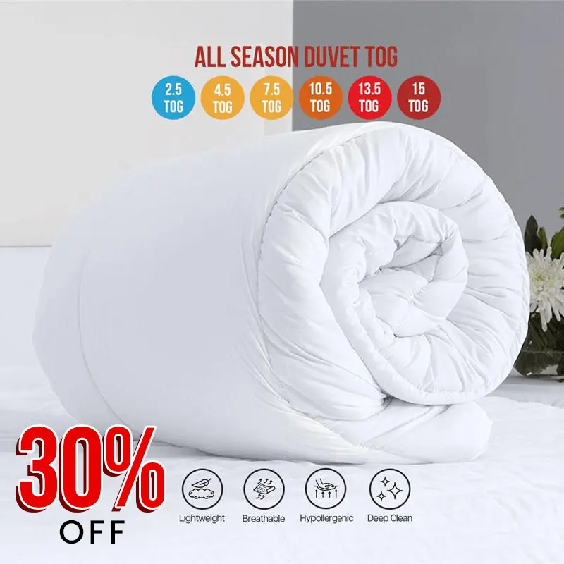 Premium Duvet Quilted Soft Hollowfibre Filling Corovin Duvet For Winter & Summer Duvet Smooth & Skin Friendly Duvets All Seasons - Energy Efficient - UK Made