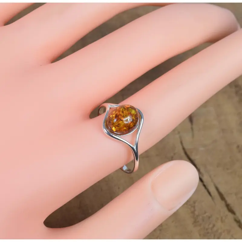 Baltic Amber 925 Sterling Silver Ring 4