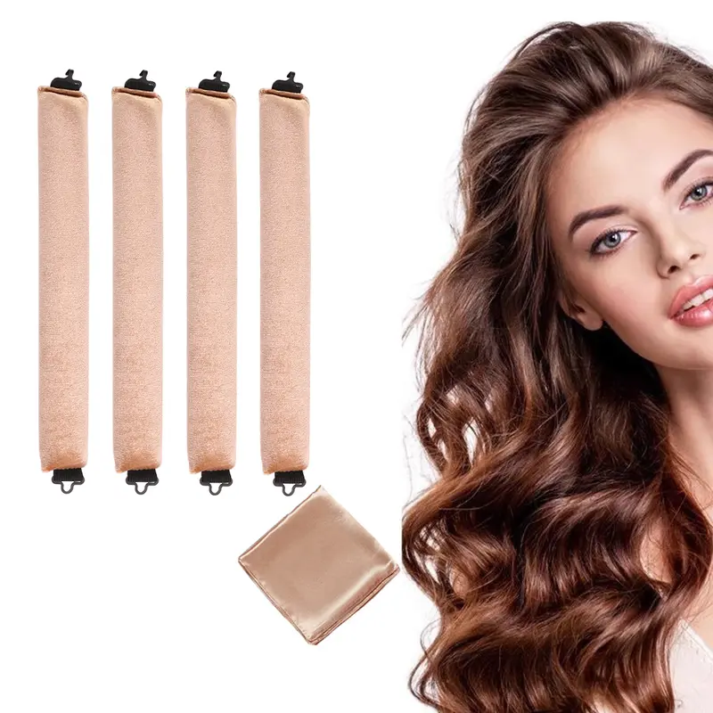 5pcs Overnight Heatless Hair Curler Blowout Rods Heatless Curls Flexi Rods with Silk Scarf for All Hair Types 6