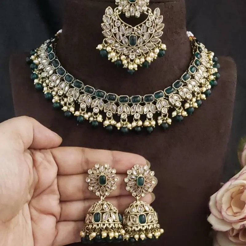 Necklace Sets punjabi jewellery pakistan indian jewelry desi pakistani cheap mehndi set kundan wedding i sale 1