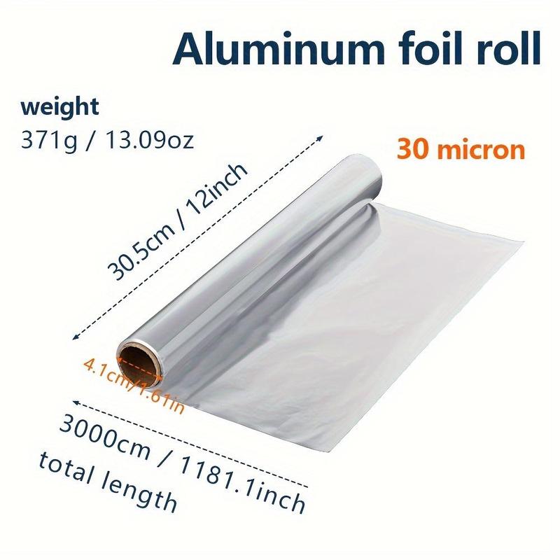1 Roll Heavy Duty Aluminum Foil, 12-Inch Wide, Premium Wrapping for Christmas and New Year Gifts, 65.66 Sq Ft, No Electricity Needed, Holiday Material Cookware Disposable 4
